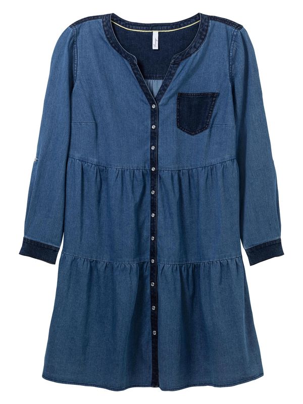 SHEEGO SHEEGO Рокля тип риза  син деним / тъмносиньо