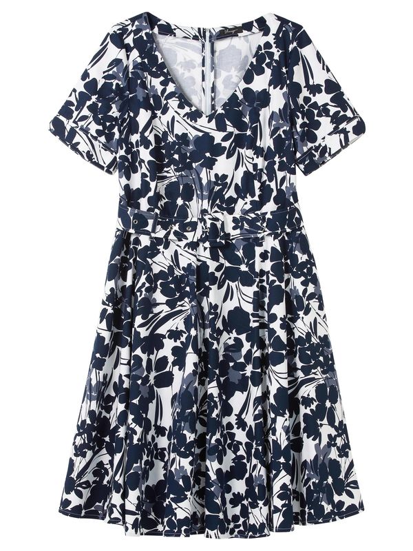 SHEEGO SHEEGO Рокля за коктейл  нощно синьо / бяло