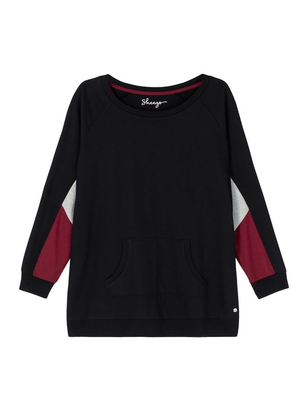 SHEEGO SHEEGO Суичър  боровинка / черно / бяло