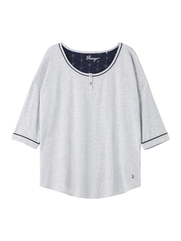 SHEEGO SHEEGO Тениска за спане  морскосиньо / светлосиво