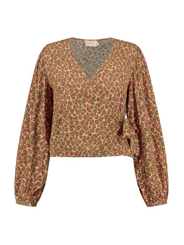 Shiwi Shiwi Блуза 'CAPRI'  маслина / тъмно коралово / светлорозово