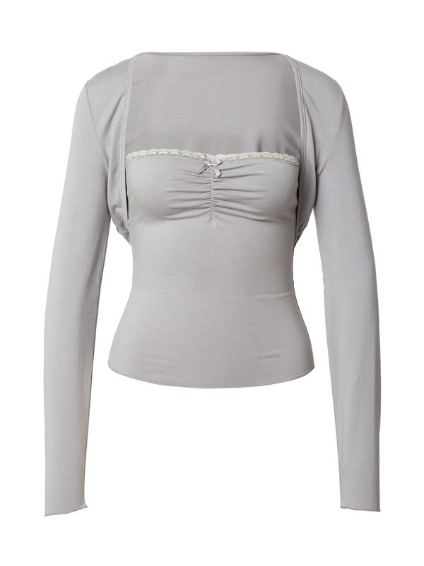 SHYX SHYX Тениска 'Elisa'  сиво / мръсно бяло