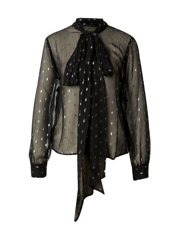Sisley Sisley Блуза  черно / сребърно