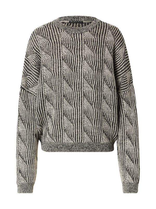 Sisley Sisley Пуловер  тъмносиво / бяло