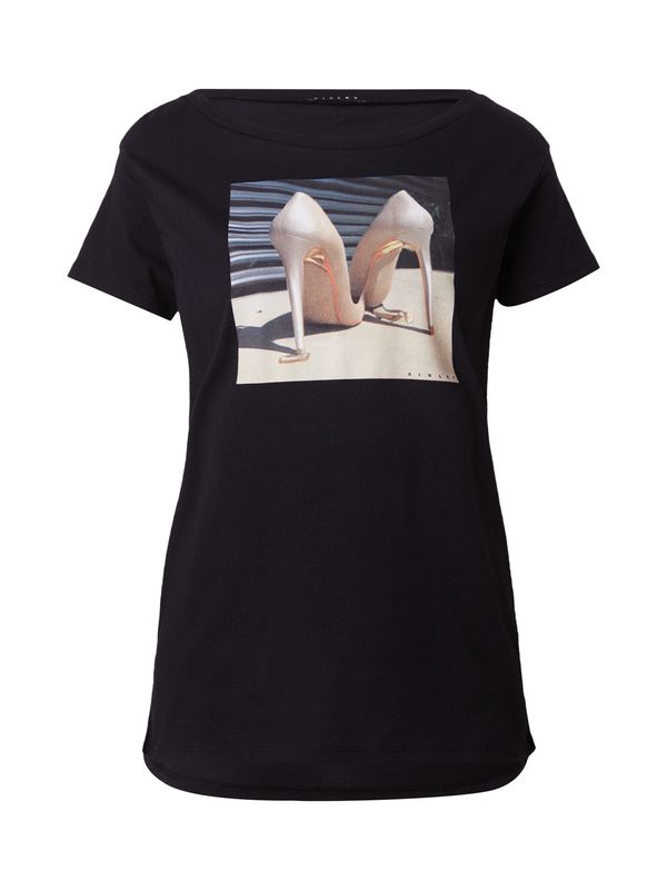 Sisley Sisley Тениска  бежово / морскосиньо / черно