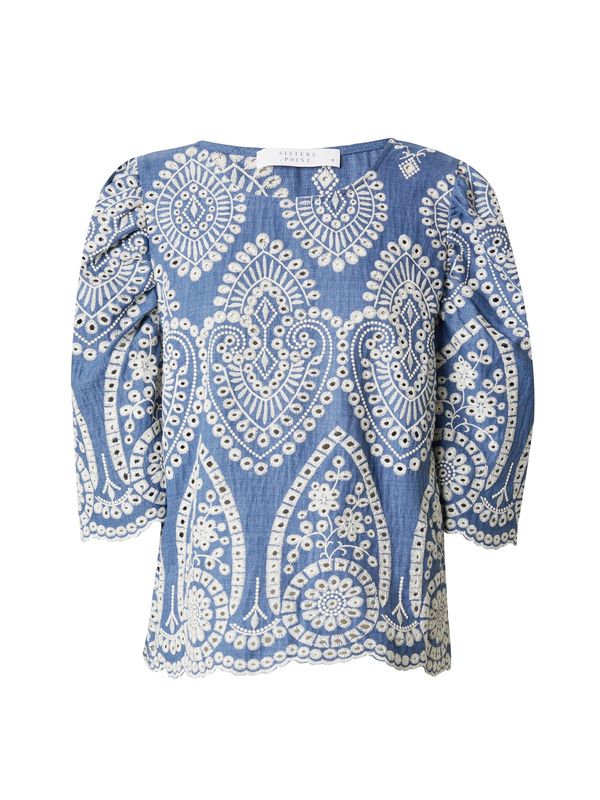 SISTERS POINT SISTERS POINT Блуза 'GILMA-T'  светлобежово / синьо