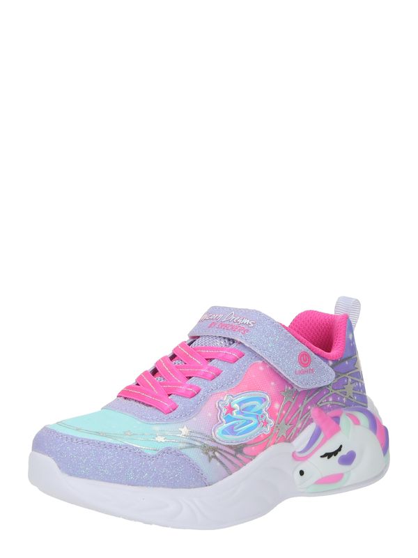 SKECHERS SKECHERS Сникърси 'UNICORN DREAMS - WISHFUL MAGIC'  аквамарин / светлолилаво / неоново розово / сребърно