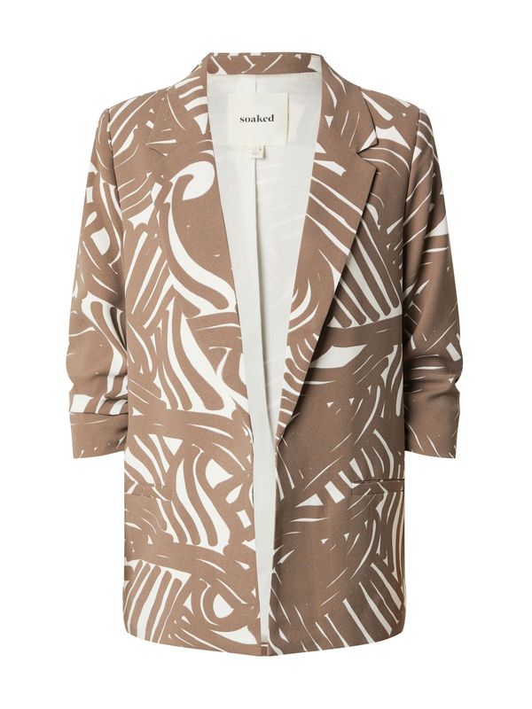 SOAKED IN LUXURY SOAKED IN LUXURY Блейзър 'Shirley'  кафяво / бяло