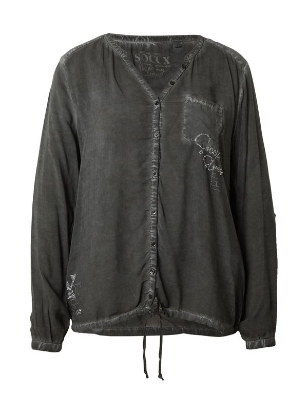 Soccx Soccx Блуза 'Memory Lane'  сиво / антрацитно черно / сребърно