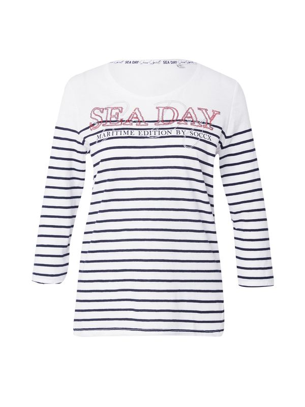 Soccx Soccx Тениска  червено / черно / бял памук