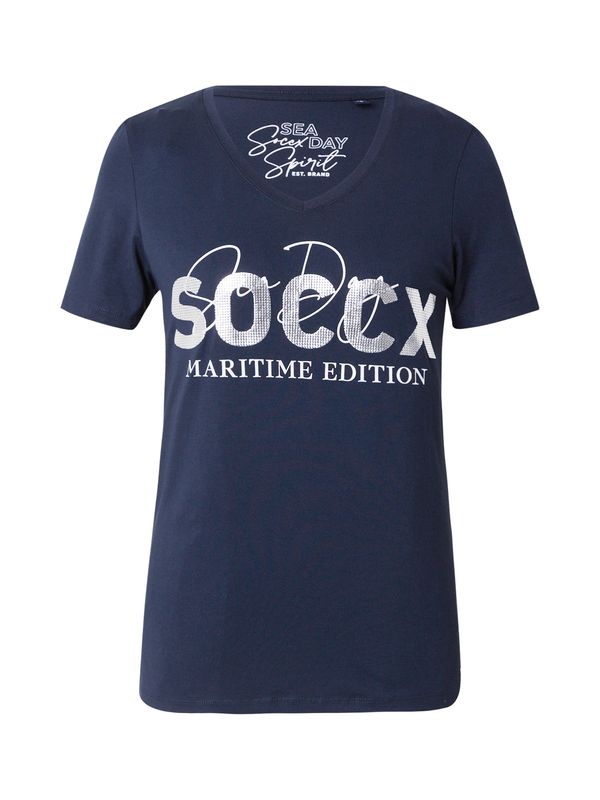 Soccx Soccx Тениска  нейви синьо / бяло