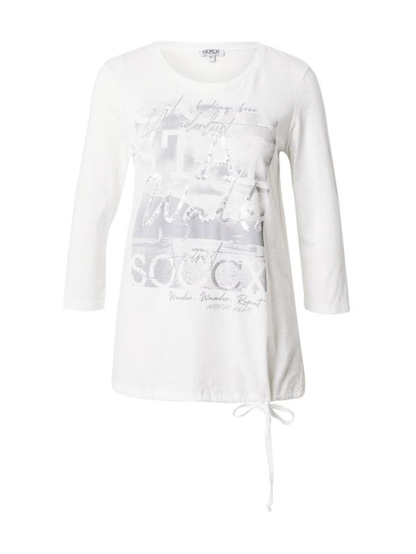 Soccx Soccx Тениска  сиво / сребърно / бял памук