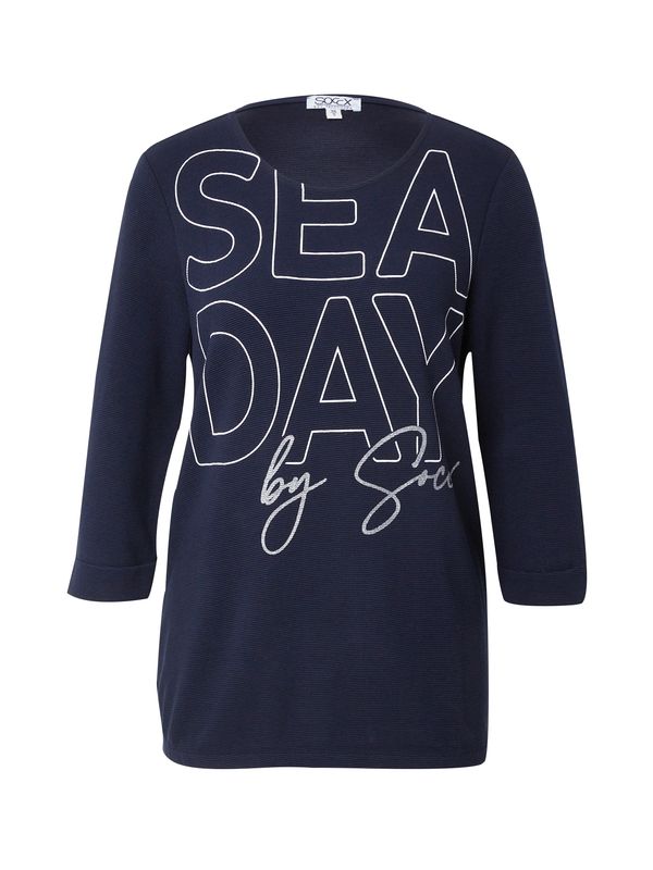 Soccx Soccx Тениска  тъмносиньо / бяло