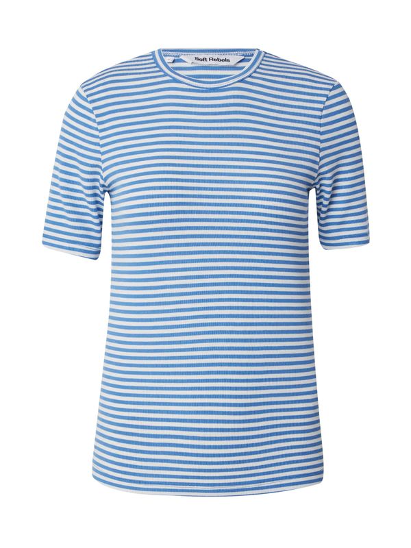 Soft Rebels Soft Rebels Тениска 'Fenja'  синьо / естествено бяло