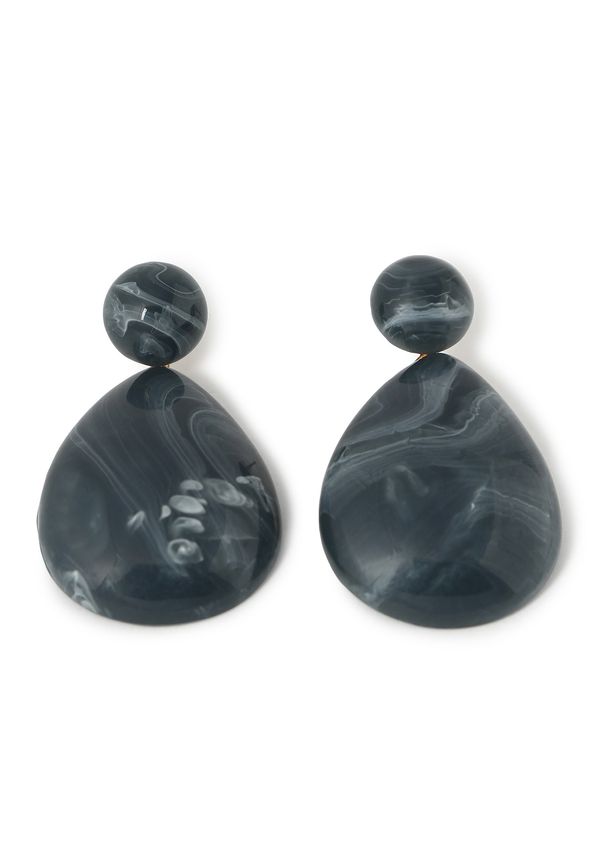 SOHI SOHI Обеци 'Mia'  петрол / бяло