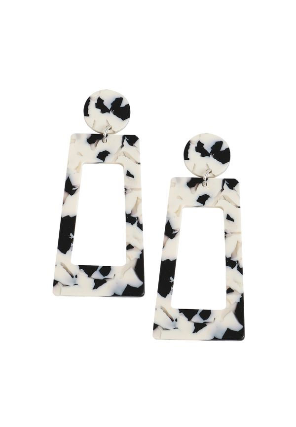 SOHI SOHI Обеци 'Ona'  черно / бяло