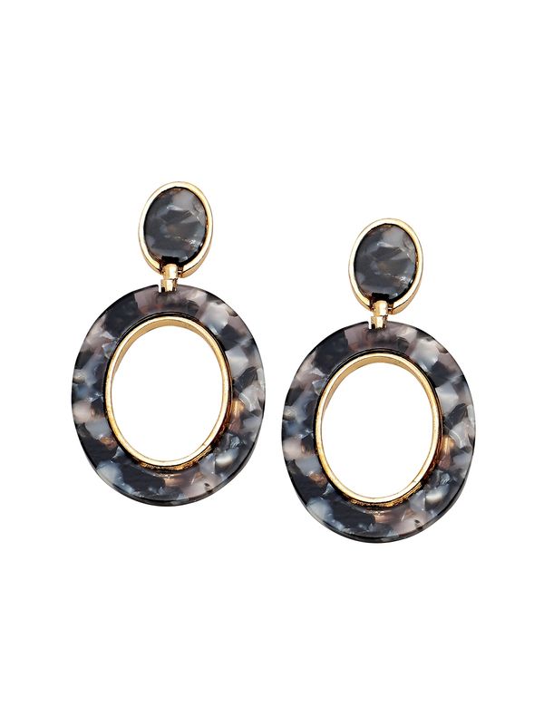 SOHI SOHI Обеци 'Sima'  злато / сиво-бежово