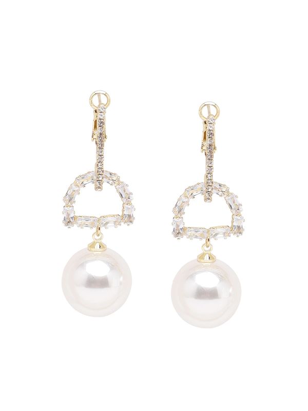 SOHI SOHI Обеци 'Teofila'  злато / перлено бяло