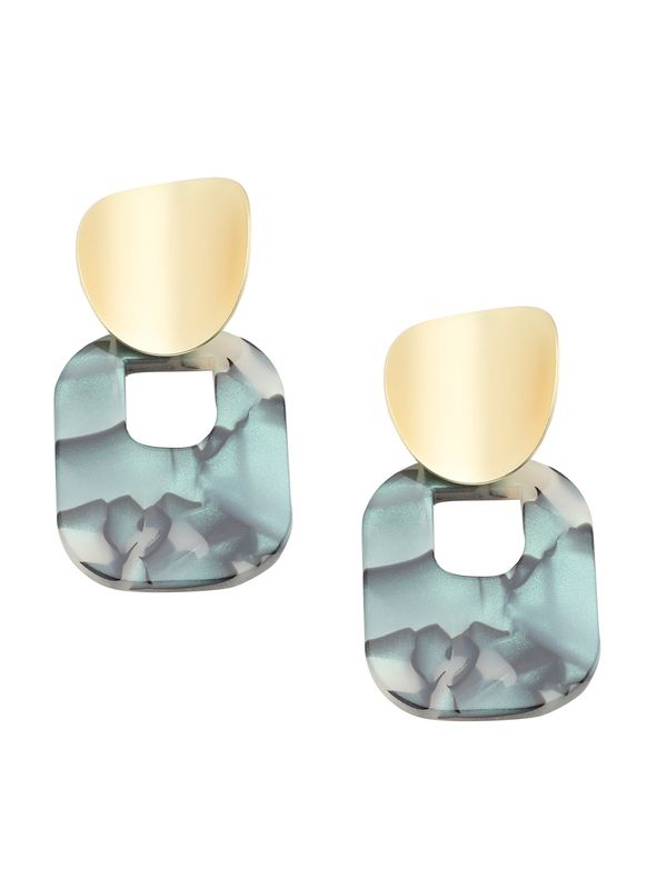 SOHI SOHI Обеци 'Whisper'  злато / светлосиво / нефритено зелено