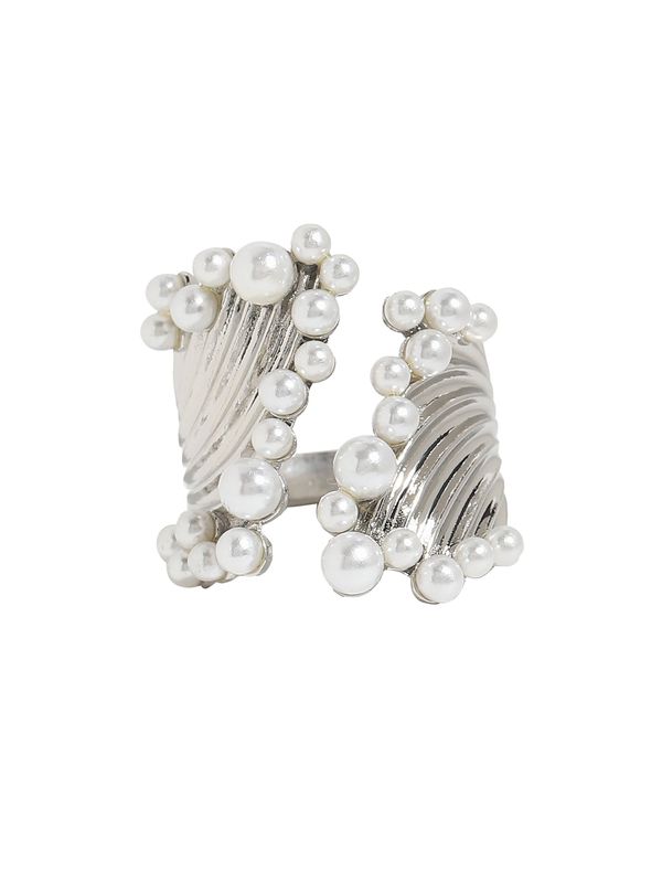 SOHI SOHI Пръстен 'Kinnera'  сребърно / перлено бяло