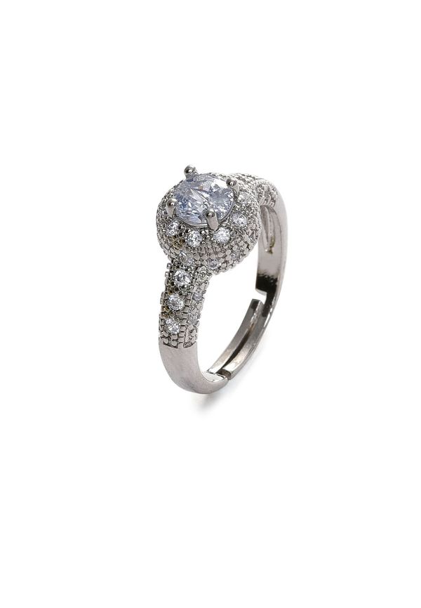 SOHI SOHI Пръстен 'Skye'  светлосиньо / сребърно / прозрачно