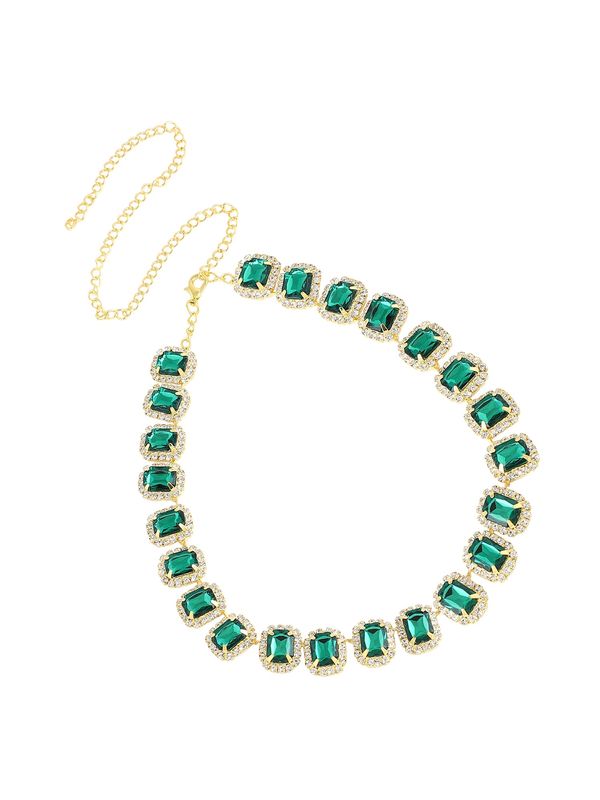 SOHI SOHI Верижка 'Pinakini'  злато / смарагдово зелено / прозрачно