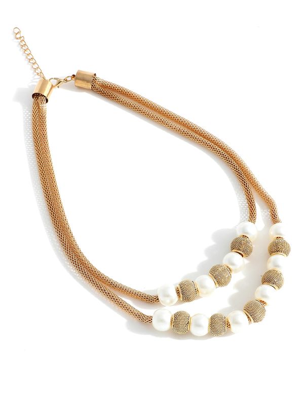 SOHI SOHI Верижка 'Violet j'  злато / перлено бяло