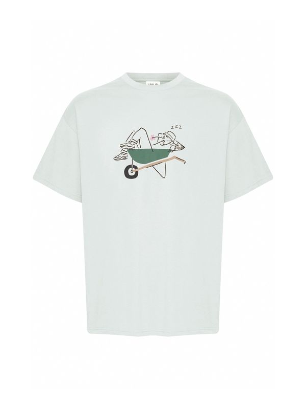 !Solid !Solid Тениска 'Iners'  кафяво / мента / тъмнозелено / черно