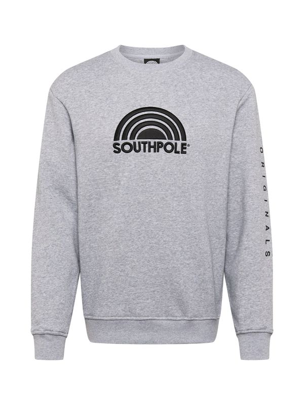 SOUTHPOLE SOUTHPOLE Суичър 'Halfmoon'  антрацитно черно / сив меланж