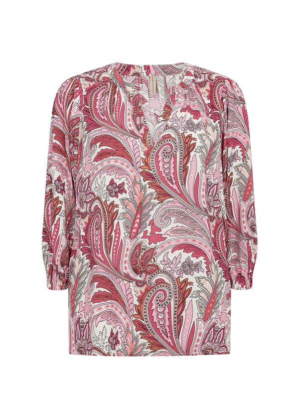 Soyaconcept Soyaconcept Блуза 'DONIA'  кафяво / розово / бледорозово / бяло