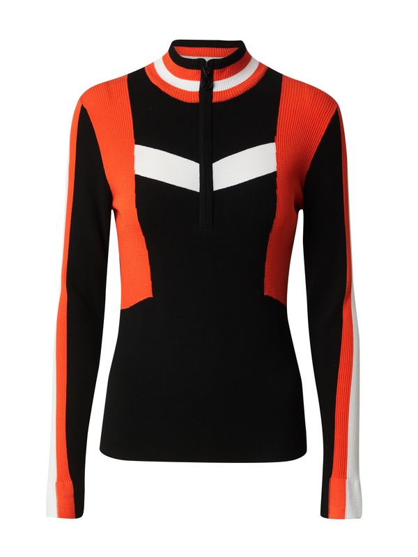 Sportalm Kitzbühel Sportalm Kitzbühel Пуловер 'Warhol'  оранжево-червено / черно / бяло