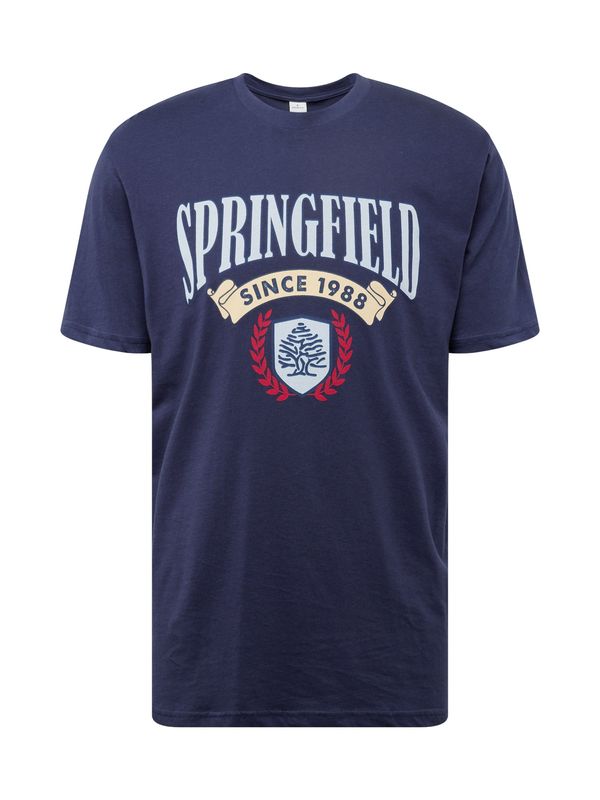 Springfield Springfield Тениска  бежово / морскосиньо / пастелно синьо / тъмночервено