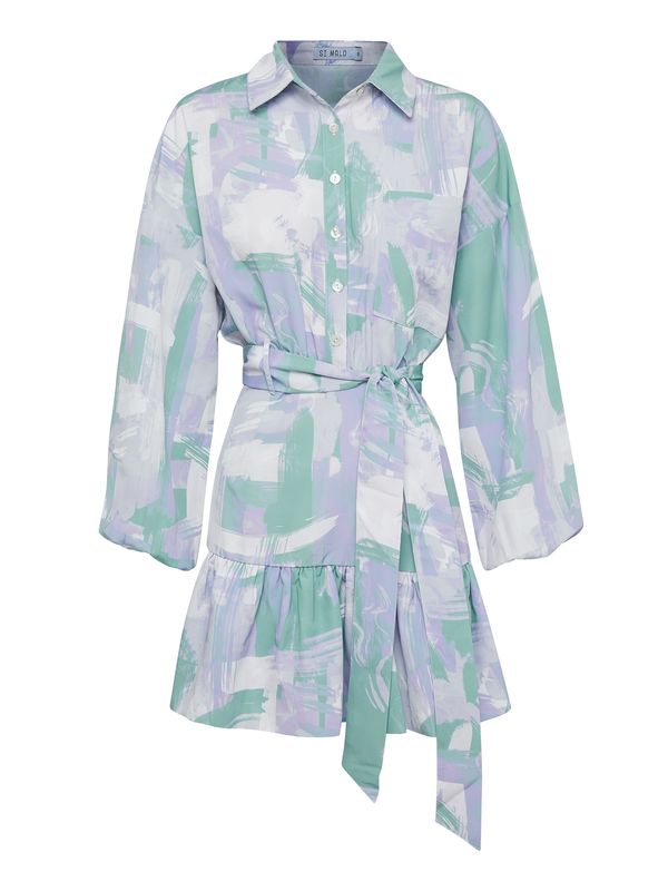 St MRLO St MRLO Рокля тип риза 'PATI'  зелено / лилав