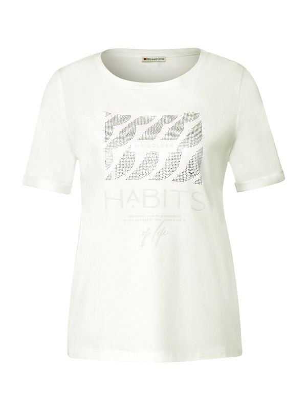 STREET ONE STREET ONE Тениска  сребърно / мръсно бяло