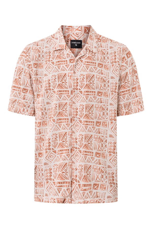 STRELLSON STRELLSON Риза 'Cliro'  тъмнооранжево / бяло