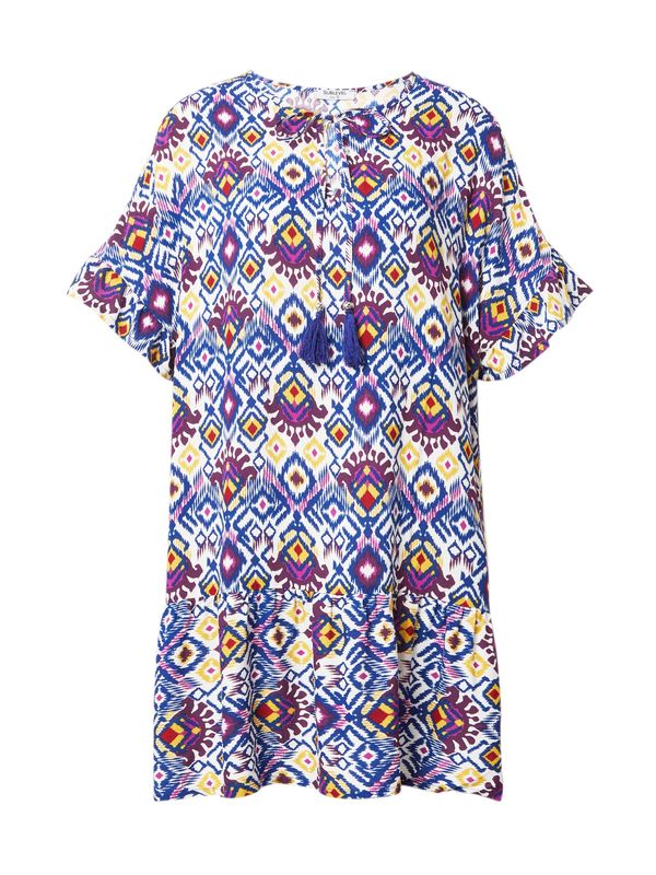 Sublevel Sublevel Рокля  синя тинтява / жълто / боровинка / бяло