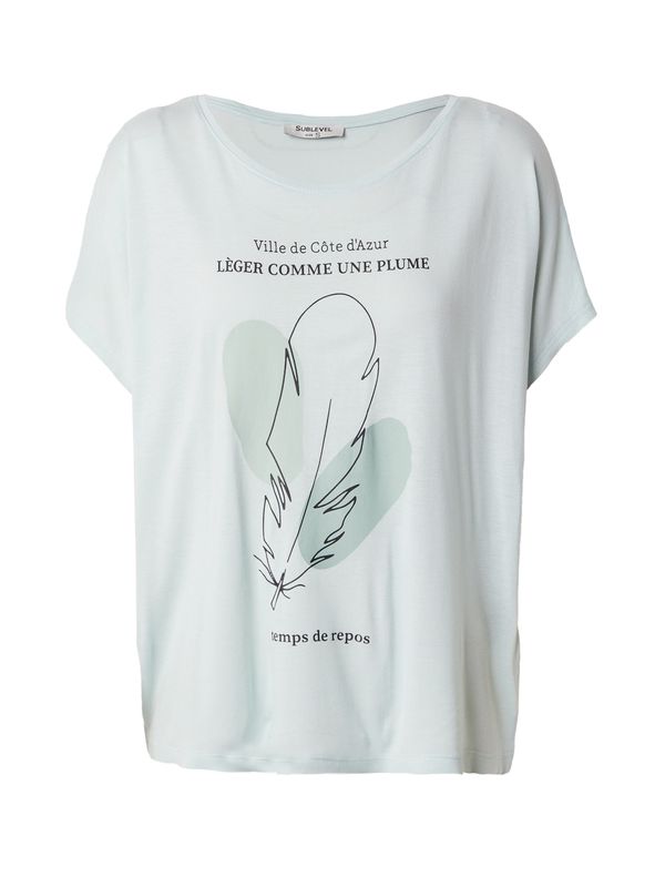 Sublevel Sublevel Тениска  мента / пастелно зелено / черно