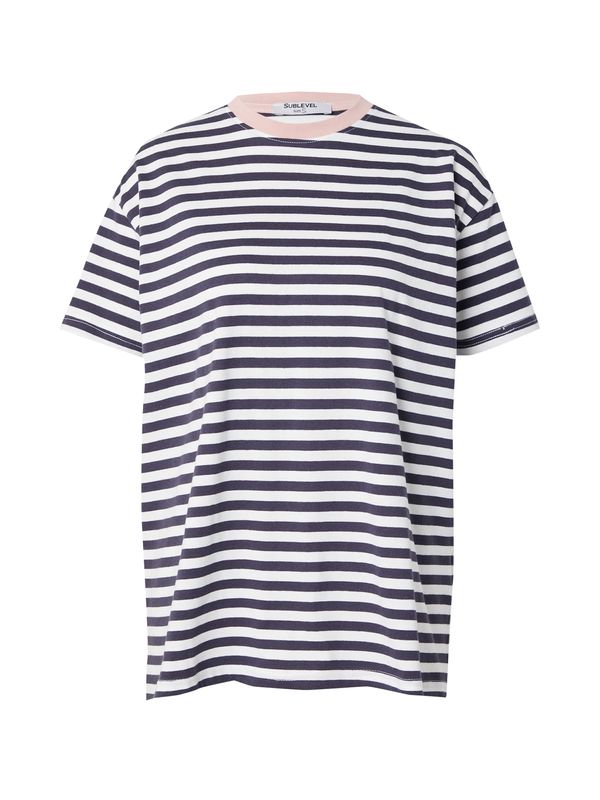 Sublevel Sublevel Тениска  нейви синьо / пепел от рози / бяло
