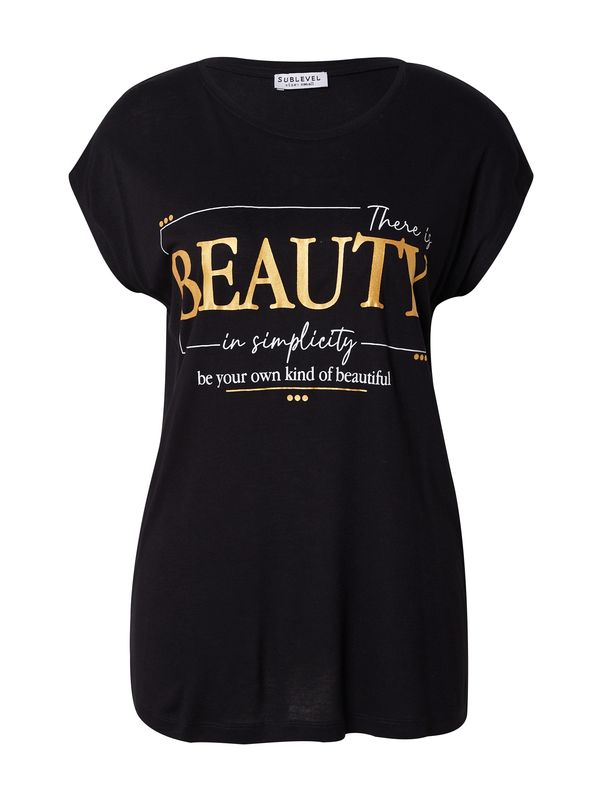 Sublevel Sublevel Тениска  злато / черно / бяло