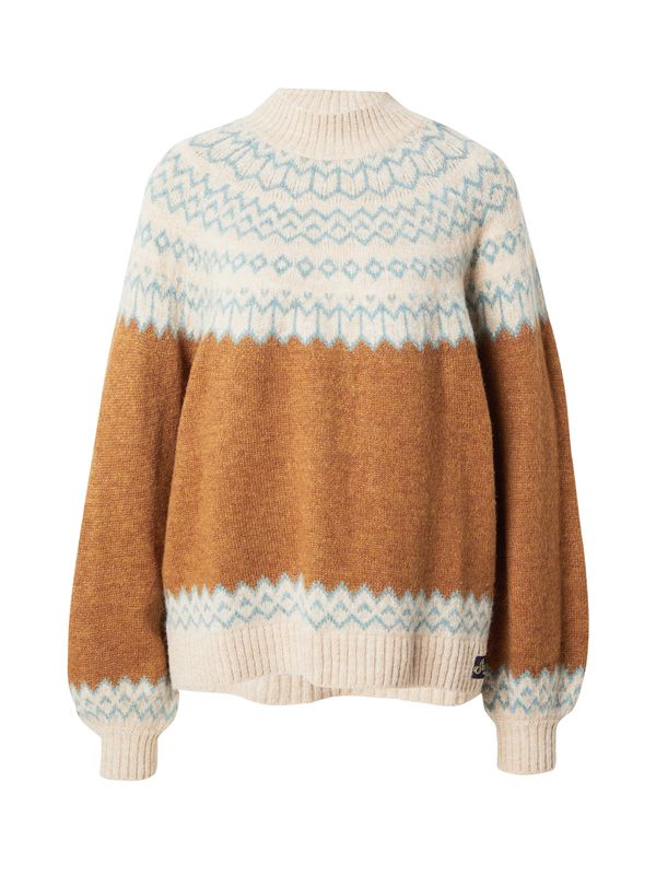Superdry Superdry Пуловер  бежово / тюркоазен / кафяво