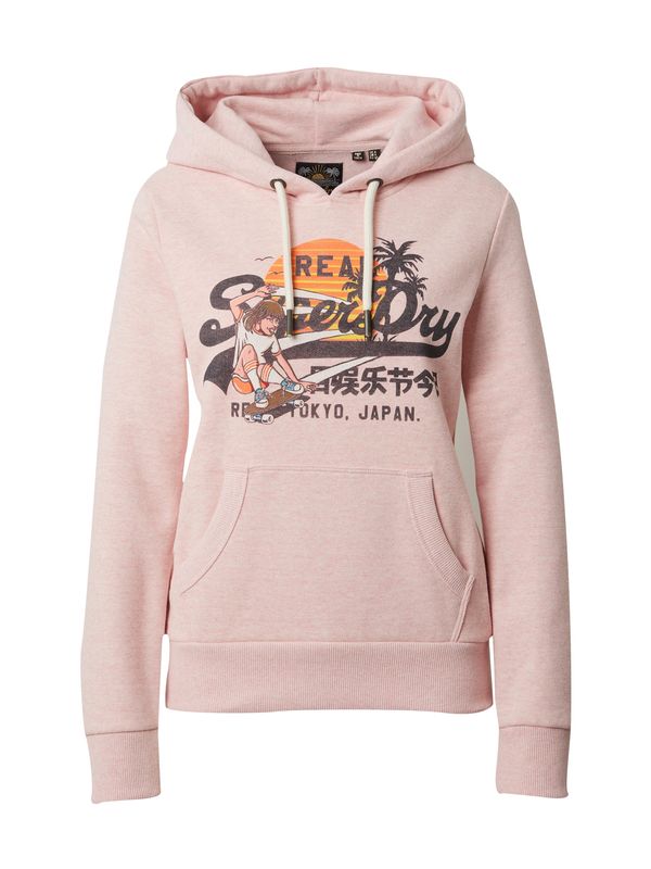 Superdry Superdry Суичър  оранжево / бледорозово / черно