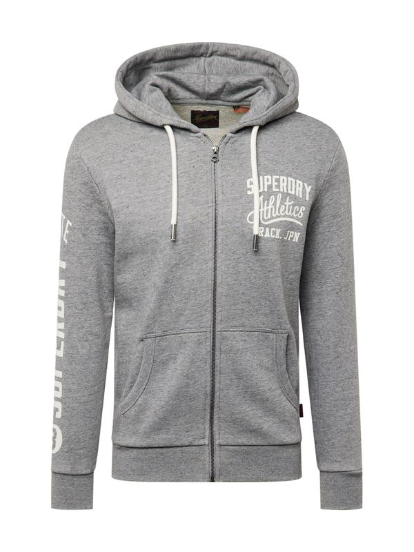 Superdry Superdry Суичъри с качулка 'Athletic'  сив меланж / бяло