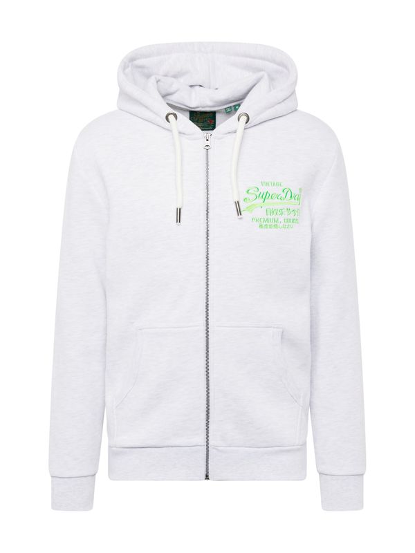 Superdry Superdry Суичъри с качулка  светлосиво / неоново зелено