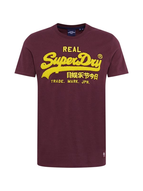 Superdry Superdry Тениска 'Chenille'  жълто / черешово червено