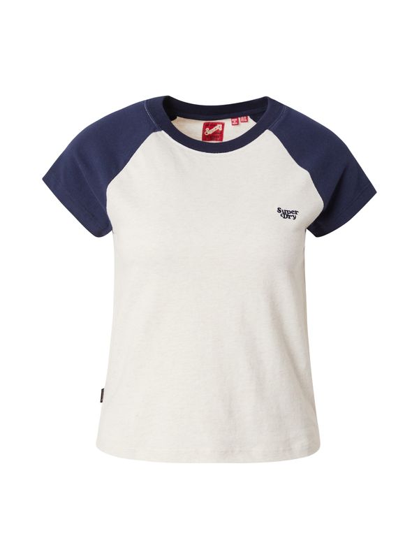 Superdry Superdry Тениска 'Essential'  екрю / нейви синьо