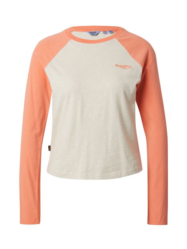 Superdry Superdry Тениска 'Essential'  корал / мръсно бяло