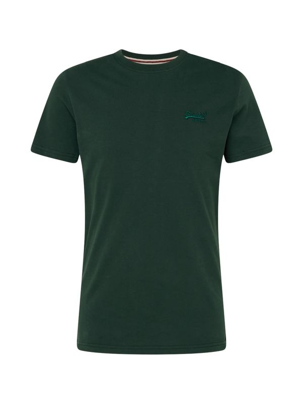 Superdry Superdry Тениска 'Essential'  смарагдово зелено / елхово зелено