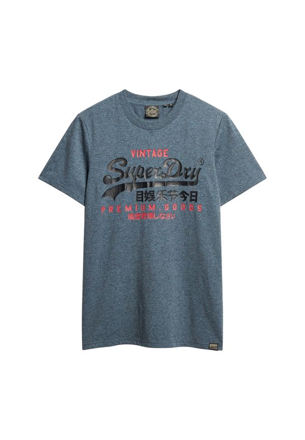 Superdry Superdry Тениска  гълъбово синьо / червено / черно