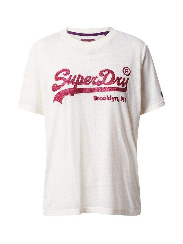 Superdry Superdry Тениска  малина / мръсно бяло
