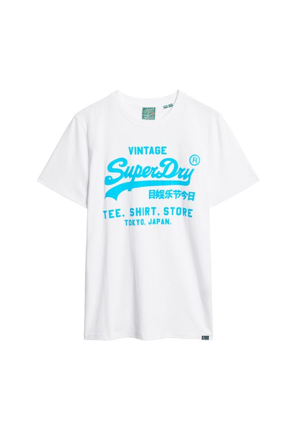 Superdry Superdry Тениска  небесносиньо / бяло